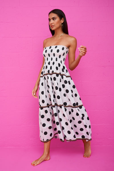 Polka Dot Strapless Dress ptusa Polka Dot Strapless Dress ptusa