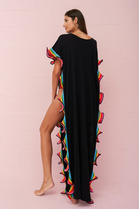 Pima Open Side Ruffle Kaftan