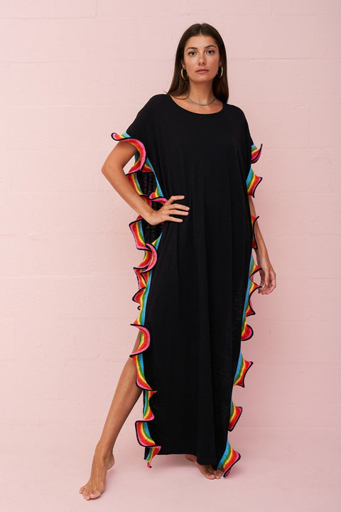 Pima Open Side Ruffle Kaftan