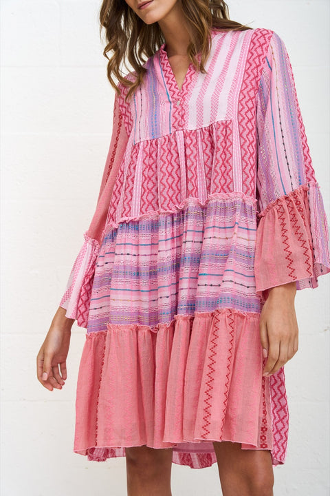 Patchwork Mini Boho Dress