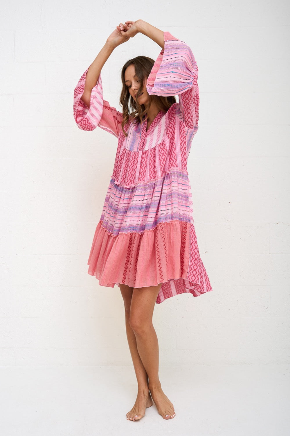 white christmas dresses Pitusa Crochet Patchwork Fringed Skirt – BOHO BEACH FEST main image 0