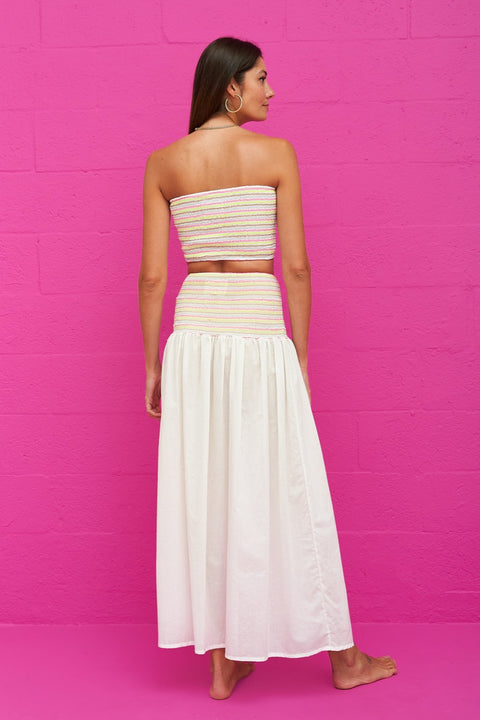 Smocked Bandeau Top and Skirt Set