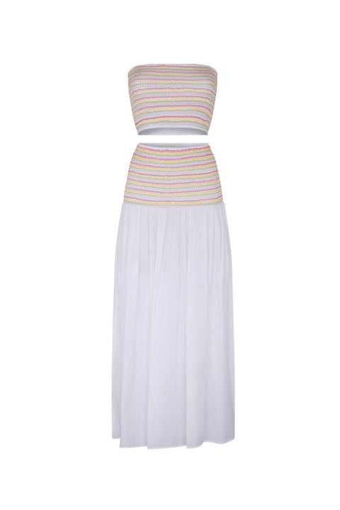 Smocked Bandeau Top and Skirt Set