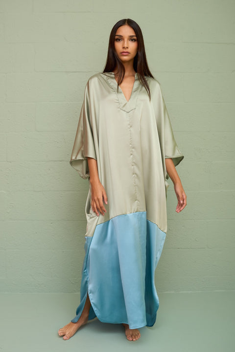 Satin Colorblock Kaftan