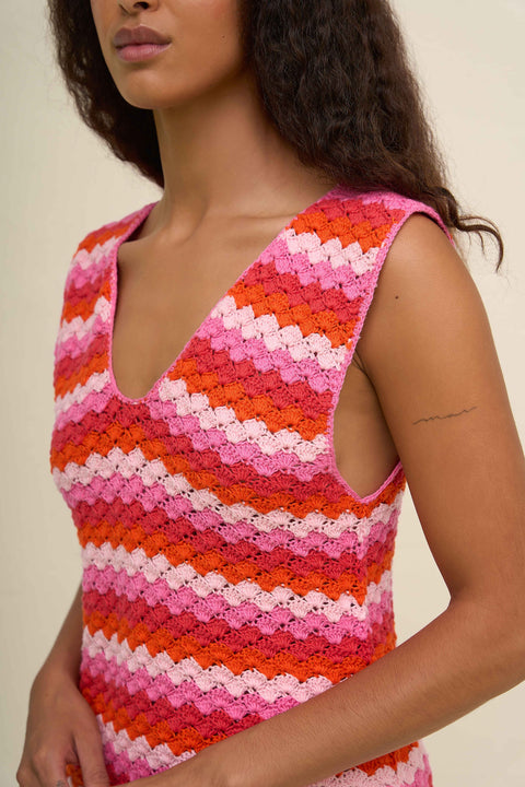 Shell Waves Crochet Mini Dress
