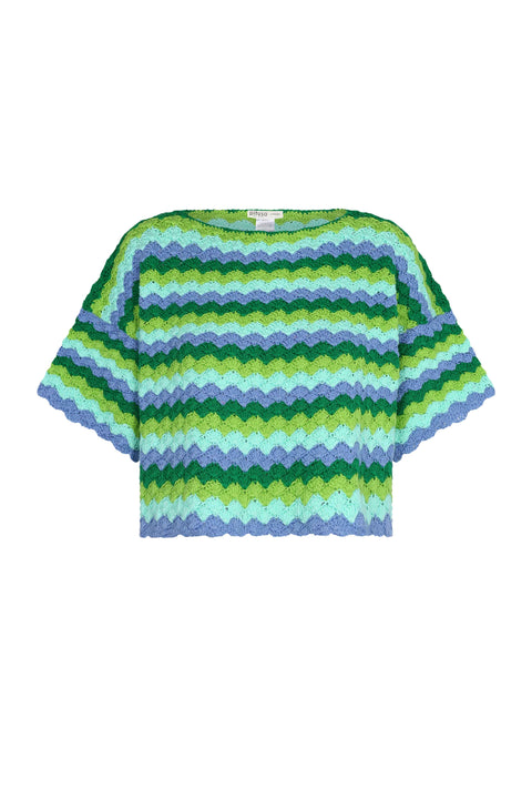 Shell Waves Crochet Pullover Top