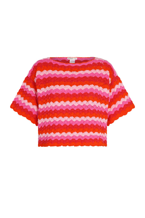 Shell Waves Crochet Pullover Top