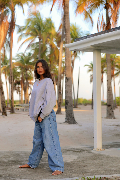 Pull à coutures contrastées