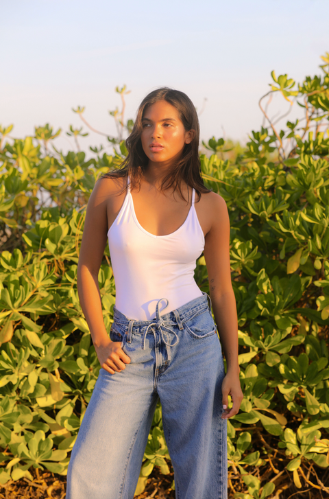 Body caraco à col en V