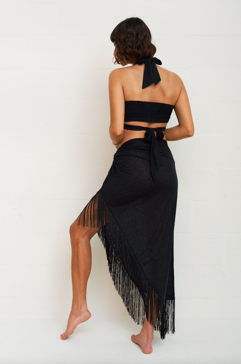 Fringed Sarong Skirt
