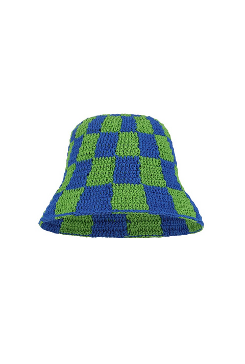 Checkered Crochet Bucket Hat