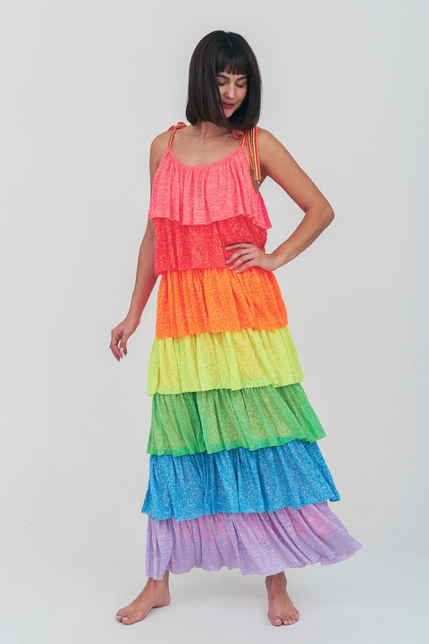 Rainbow Tiered Dress