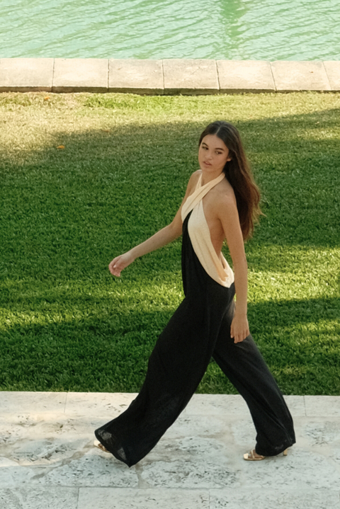 Colorblock Halter Jumpsuit