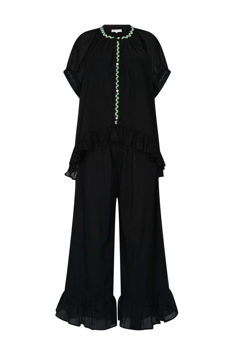 Wide Leg Peplum Pant