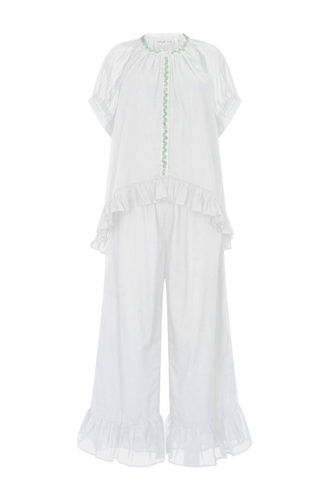 Zigzag Beaded Button Down Top