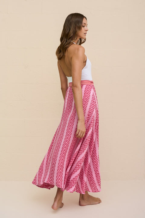 Zigzag Midi Wrap Skirt