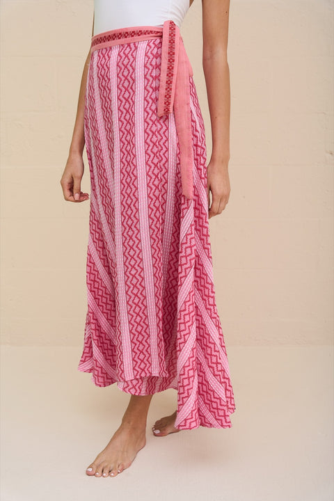Zigzag Midi Wrap Skirt