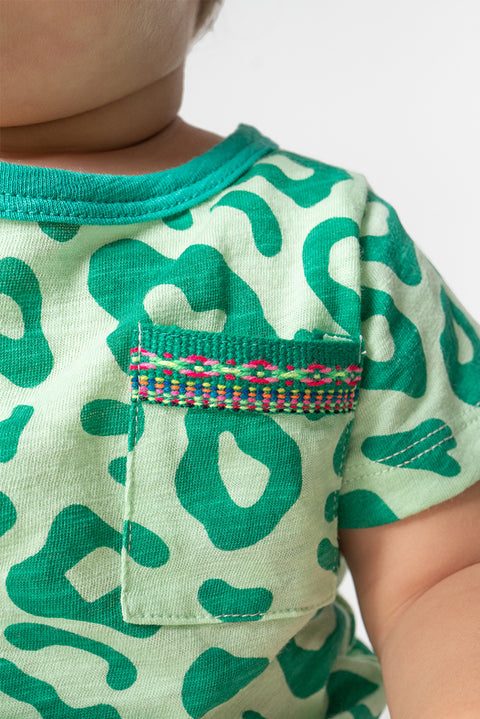 Pima Cheetah Short Sleeve Bodysuit