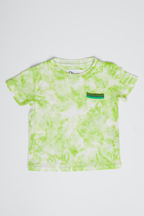 Camiseta con bolsillo y efecto tie-dye para niños
