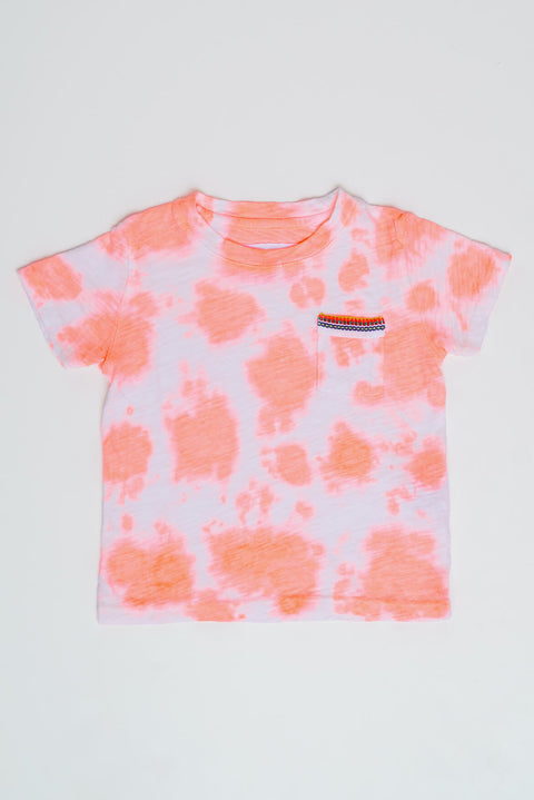 Camiseta con bolsillo y efecto tie-dye para niños