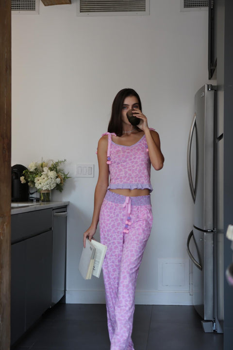 Camisola con estampado de guepardo pastel