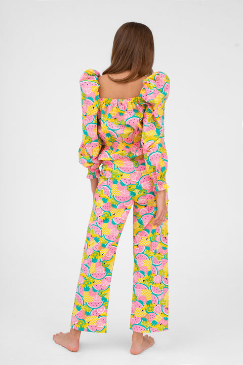 Pantalon confortable taille haute