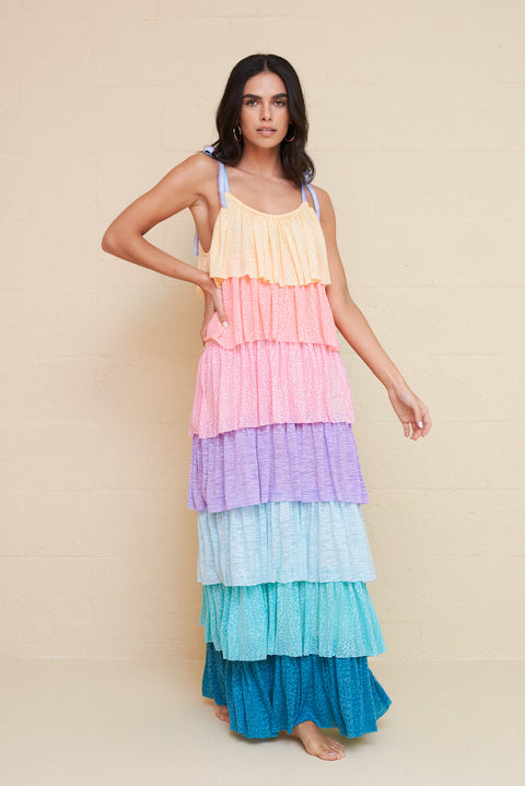 Rainbow Tiered Dress