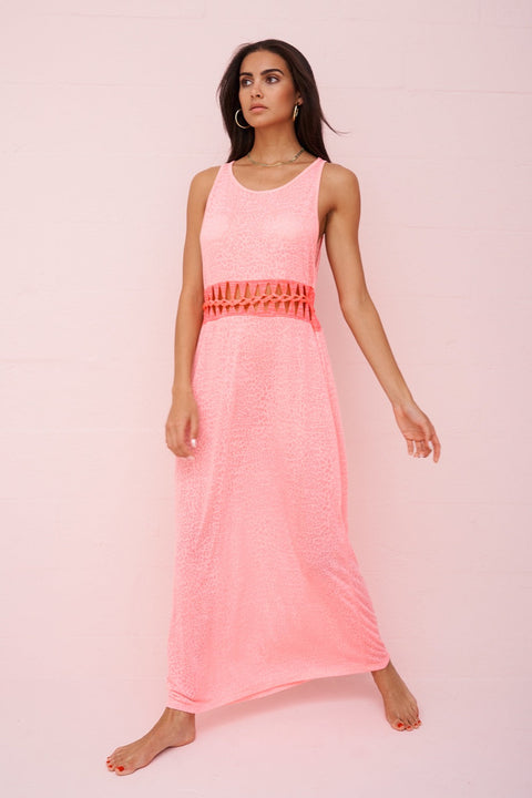 Contrast Braid Cutout Dress