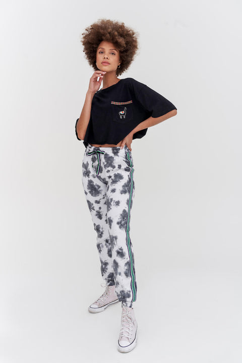 Embroidered Llama Crop Top