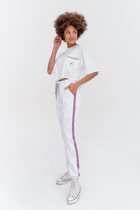 Embroidered Llama Crop Top