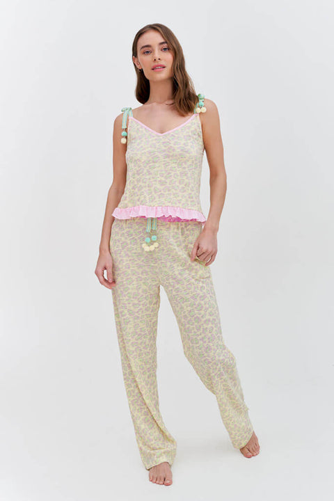 Camisola con estampado de guepardo pastel