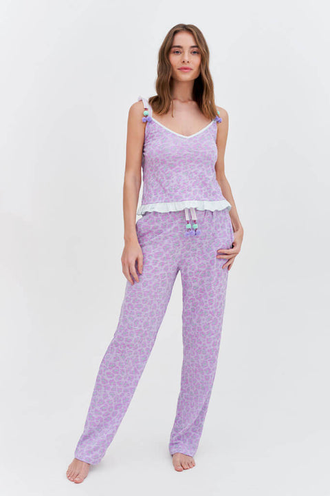 Camisola con estampado de guepardo pastel