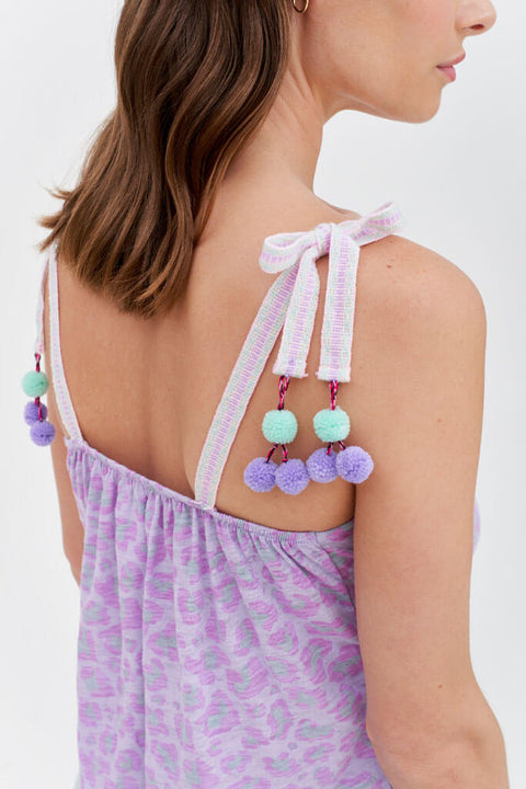 Camisola con estampado de guepardo pastel