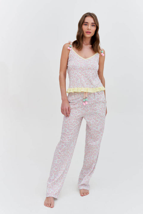 Camisola con estampado de guepardo pastel