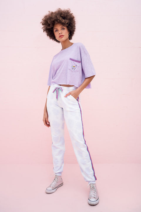 Embroidered Llama Crop Top