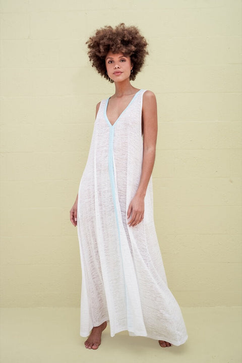 V-Neck Flare Maxi