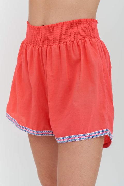 Shorts de pijama fruncidos