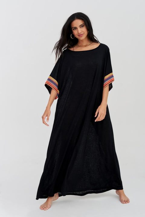 Mesh Sleeve Maxi Dress