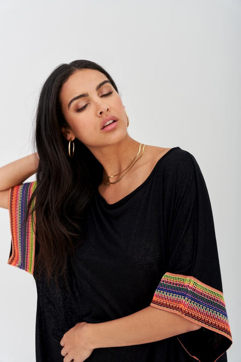 Mesh Sleeve Maxi Dress