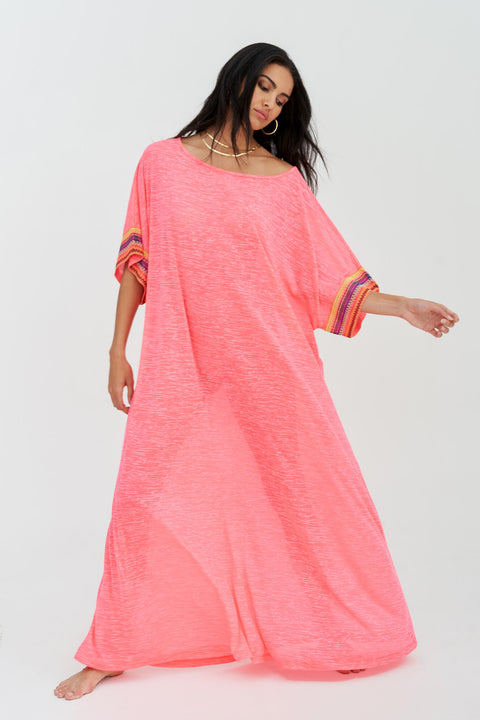 Mesh Sleeve Maxi Dress