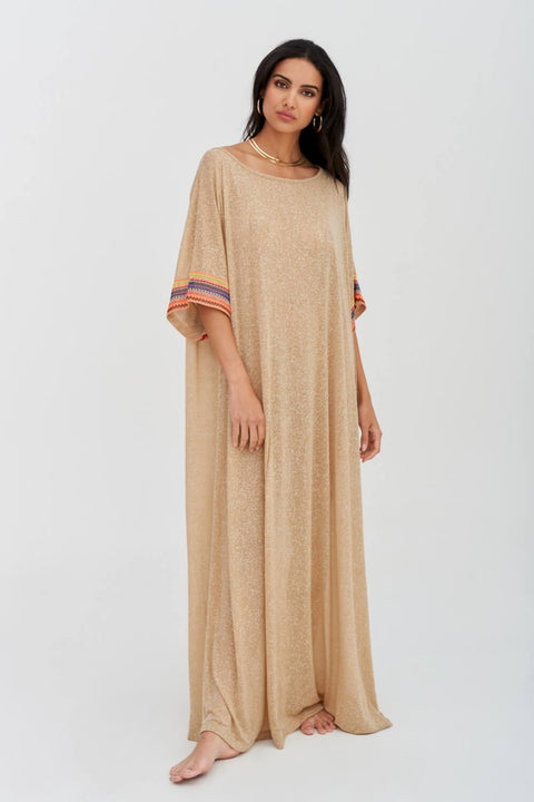 Mesh Sleeve Maxi Dress
