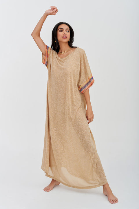 Mesh Sleeve Maxi Dress