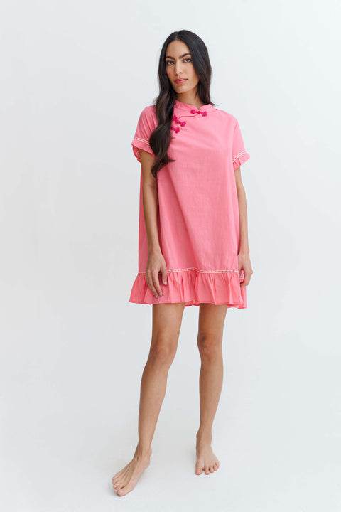 Vestido con cierre de rana