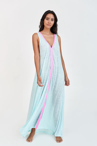 V-Neck Flare Maxi