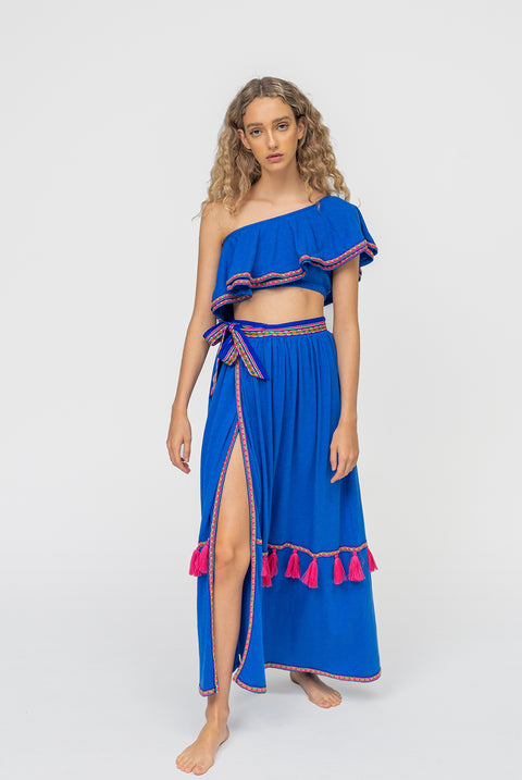 Top con volantes y vuelo