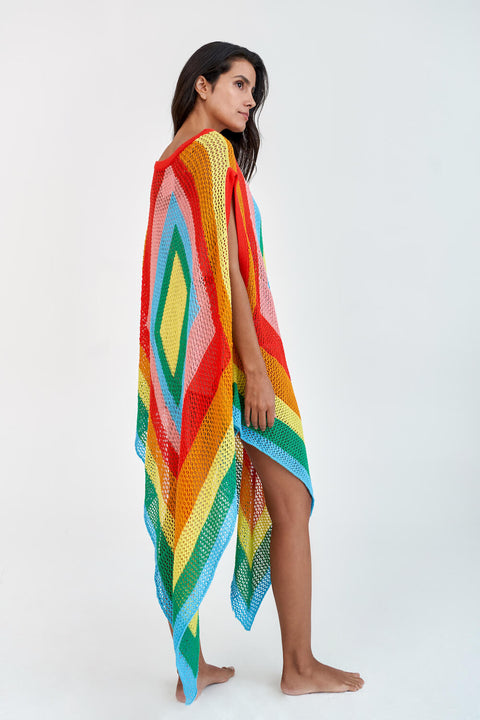 Rainbow Crochet Diamond Dress