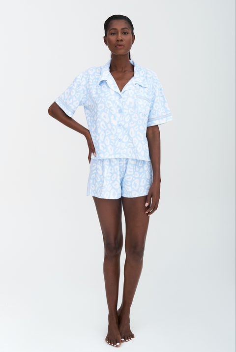 Terry Cloth Button-Down Top