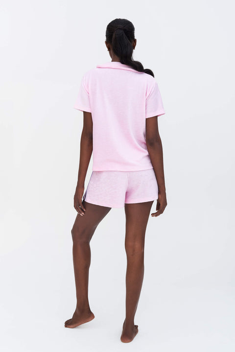 Terry Cloth Peter-Pan Collar Top