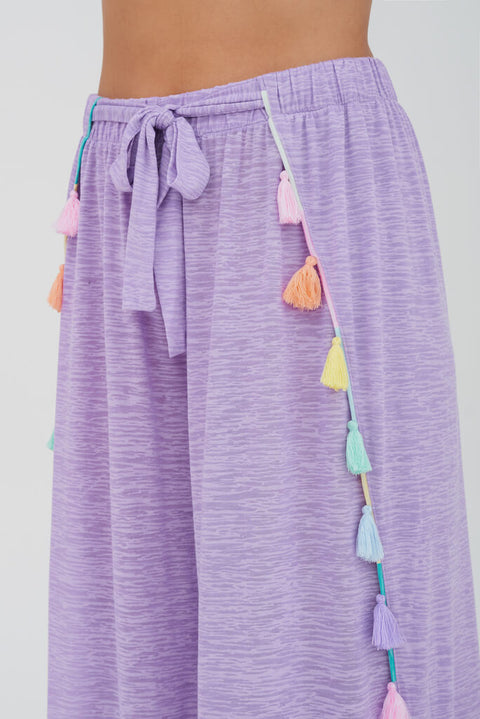 Pantalon large à pampilles