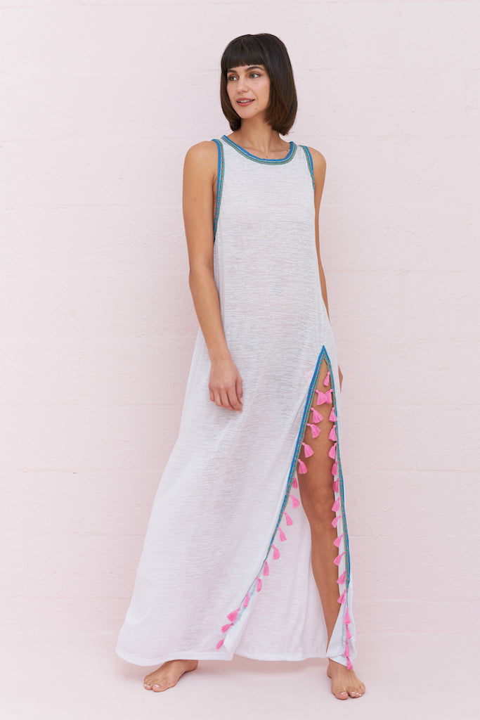 seattle white halter formal dress beginning boutique Alexandra Halter Gown Dress in White  Elliatt